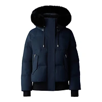 Mackage Nefi-bx Down Jacket With Blue Fox Fur Hood Navy, Size: