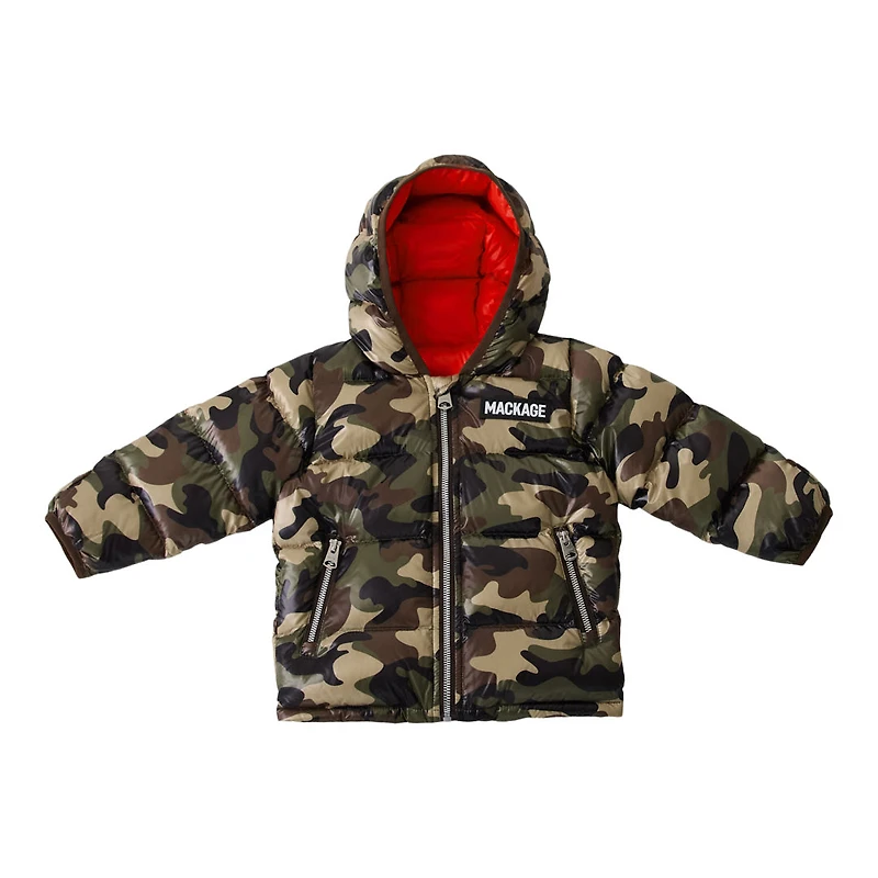 Mackage Noko-camo Down Jacket With Fold-over Mitts And Hood For Babies (3-24 Months) Camouflage Print, Size:
