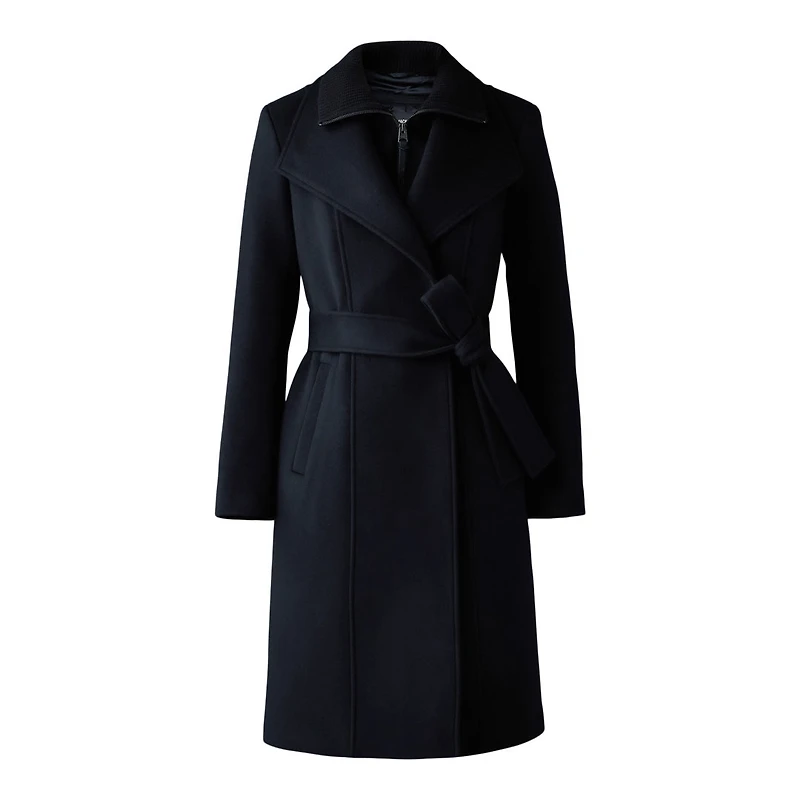 Mackage Norita 2-in-1 Double Face Wool Coat With Sash Size: