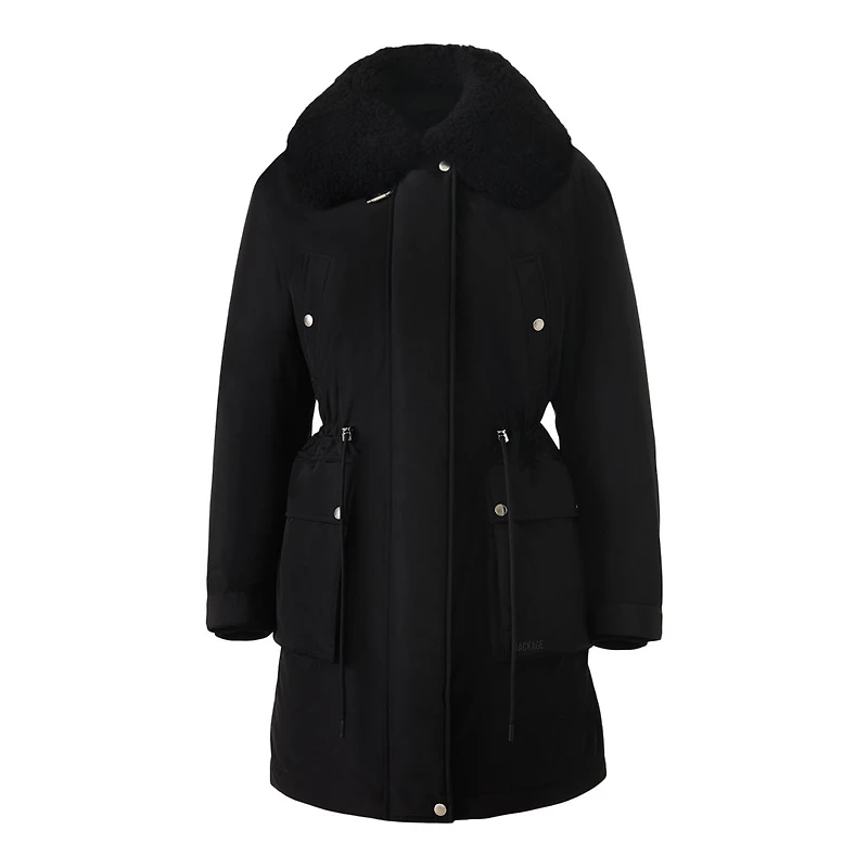 Mackage Nova 3-in-1 Down Coat With Removable Inner Layer And Shearling Collar Size: