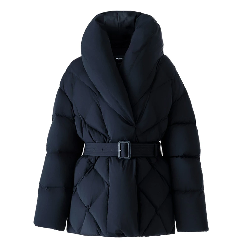 Mackage Olive Down Belted Jacket With Shawl Collar Size: