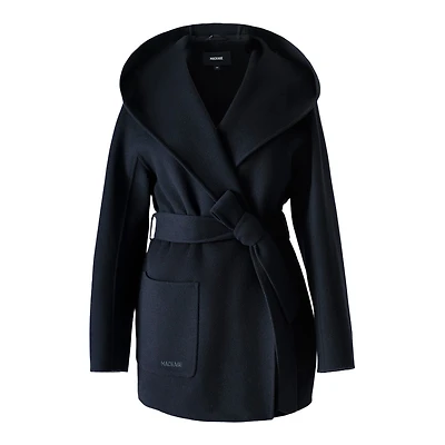 Mackage Paya Wool Wrap Coat With Sash Belt Size:
