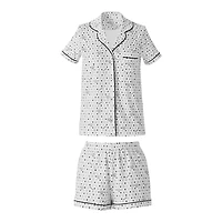 Mackage Short Sleeve Cotton Polo Pajama Set — X Roller Rabbit Black, Size: