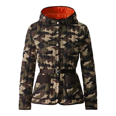 Mackage Raja-camo Light Down Camo Jacket With Adjustable Belt Camouflage Print, Size: