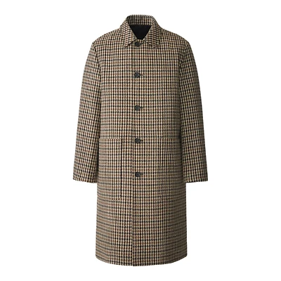 Mackage Ralph-ht Reversible Houndstooth And Twill Coat Black-earth Brown Multi, Size: