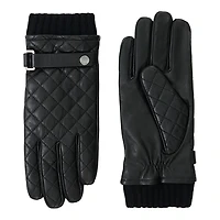 Mackage Reeve-q Diamond Quilted Leather Gloves Black, Size: