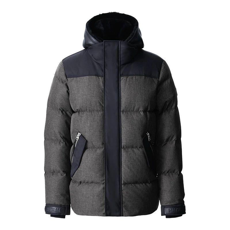 Mackage Riley-mht Down Jacket With Removable Bib And Hood Carbon Multi-black, Size: