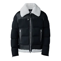 Mackage Robert Mixed-media Shearling Down Jacket Black, Size: