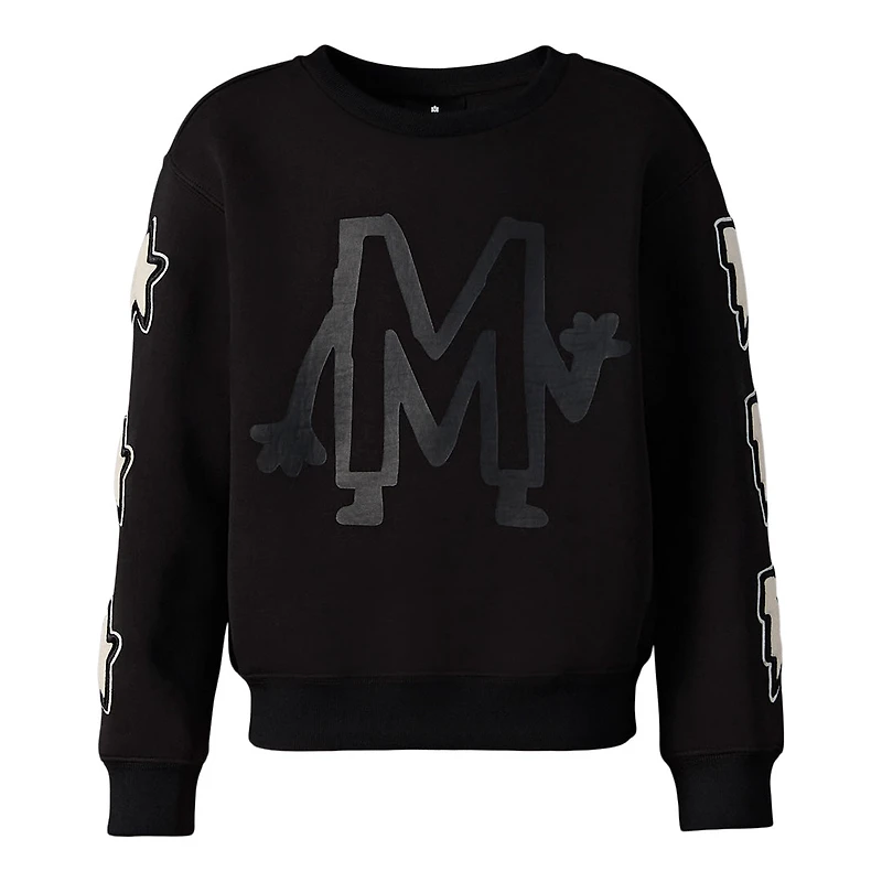 Mackage Sawyer-nv Double-face Jersey Graphic Sweatshirt For Kids (8-14 Years) Black, Size:
