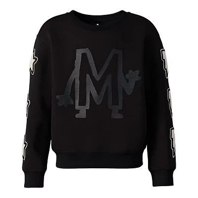 Mackage Sawyer-nv Double-face Jersey Graphic Sweatshirt For Kids (8-14 Years) Black, Size:
