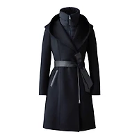 Mackage Shia-slb 2-in-1 Double-face Wool Coat With Removable Bib Size: