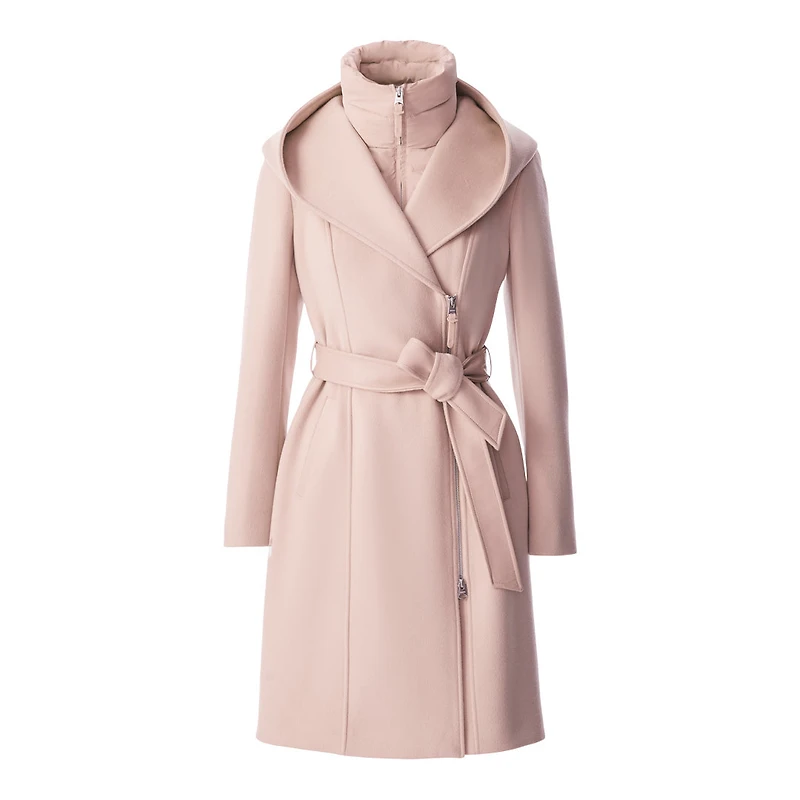 Mackage Shia-slb 2-in-1 Double-face Wool Coat With Removable Bib Size: