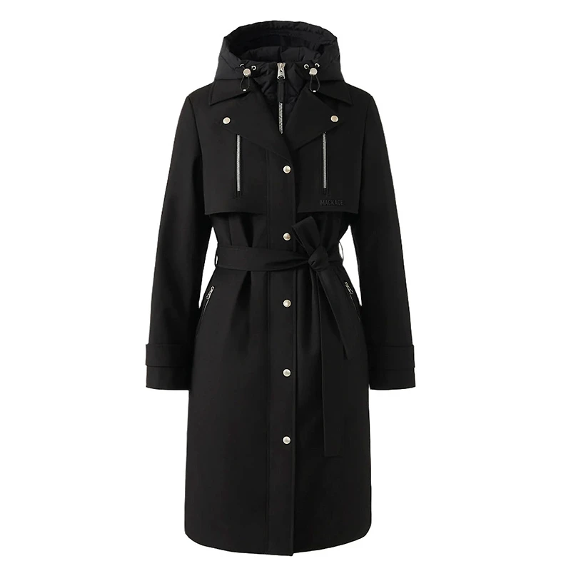 Mackage Siobhan Down Trench Coat With Removable Bib Size: