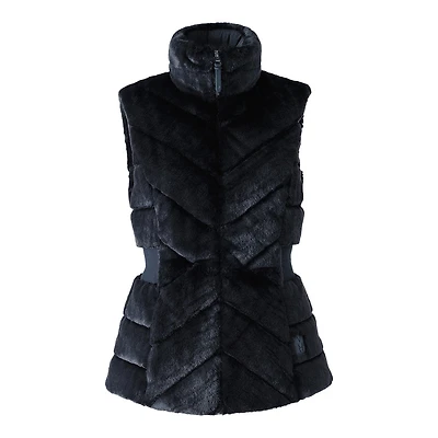 Mackage Twiggy Down Faux-fur Quilted Vest Black, Size: