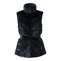 Mackage Twiggy Down Faux-fur Quilted Vest Black, Size: