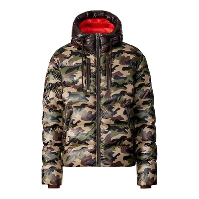 Mackage Victor-camo Light Down Hooded Jacket Camo Camouflage Print, Size: