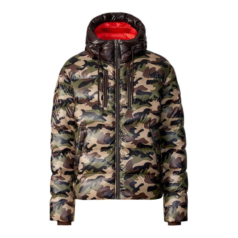 Mackage Victor-camo Light Down Hooded Jacket Camo Camouflage Print, Size: