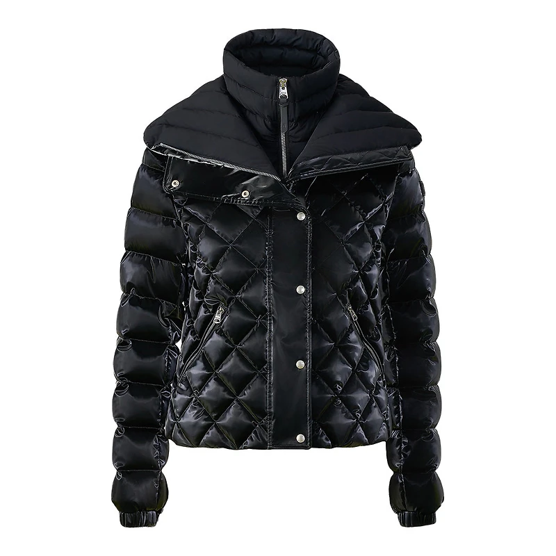 Mackage Yvette-glo Diamond Quilted Down Jacket Black, Size: