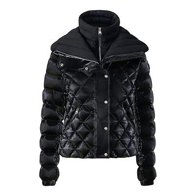 Mackage Yvette-glo Diamond Quilted Down Jacket Black, Size: