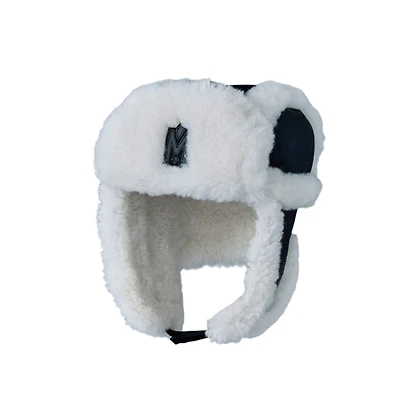 Mackage Zayn Shearling Aviator Hat In Black-natural, Size: S