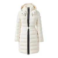 Mackage Ashley Stretch Light Down With Removable Hood Cream, Size: