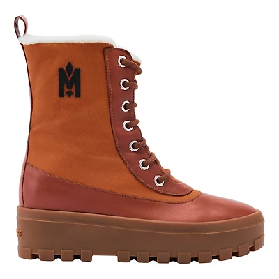 Mackage Hero Shearling-lined Lamb Suede Winter Boot For Women Cognac, Size: