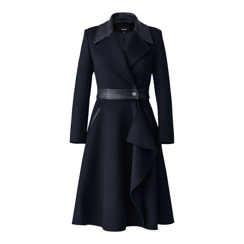 Mackage Rose 2-in-1 Double-face Wool Coat Black, Size: