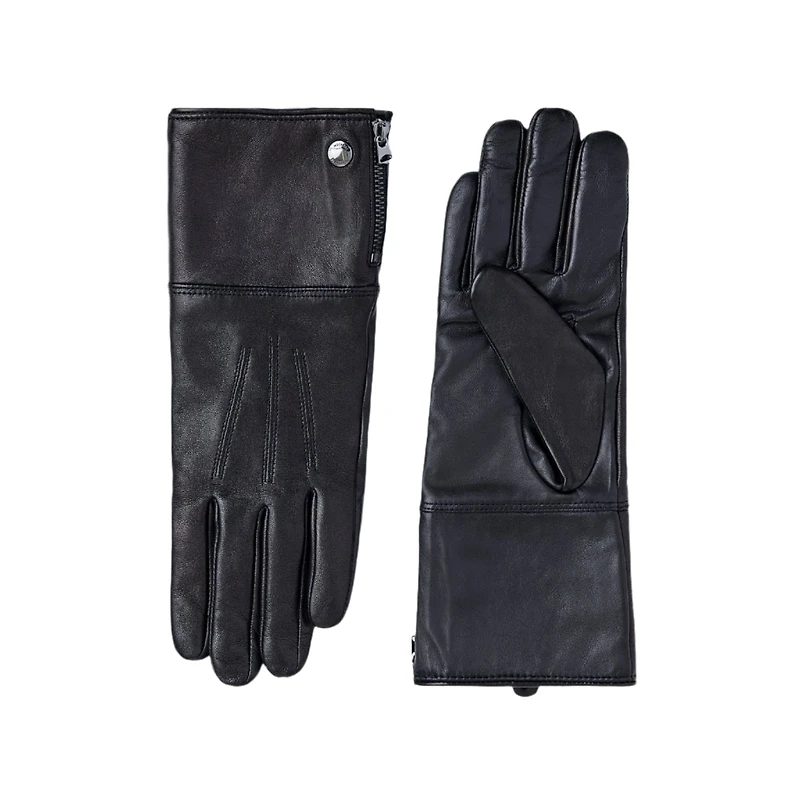 Mackage Willis (r)leather Glove With Shearling Cuff Black, Size: