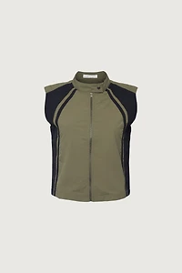 SLEEVELESS NYLON RACER TOP
