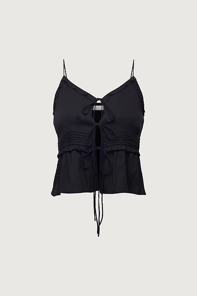 SHEER TIE-FRONT TANK TOP