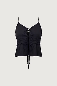 SHEER TIE-FRONT TANK TOP