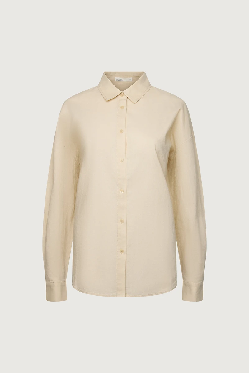 LINEN BLEND BUTTON UP SHIRT