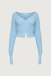 CROPPED LIGHTWEIGHT BUTTON FRONT CARDIGAN