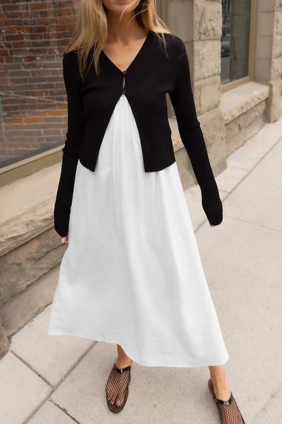 CROPPED LONG SLEEVE CARDIGAN