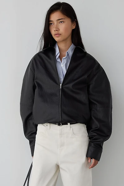 VEGAN LEATHER BOMBER JACKET