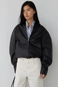 VEGAN LEATHER BOMBER JACKET