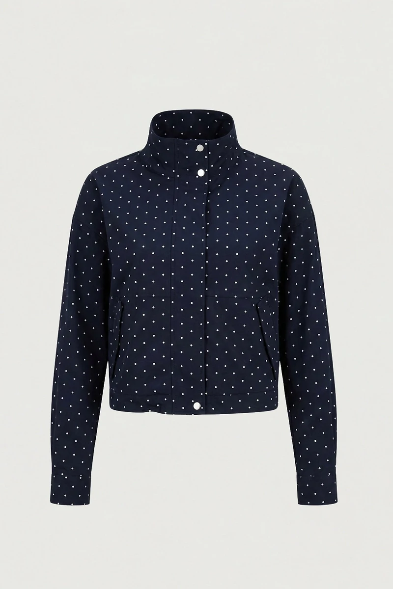 POLKA DOT FUNNEL NECK JACKET