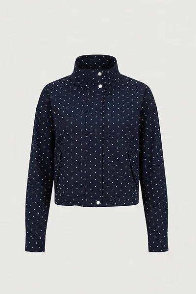POLKA DOT FUNNEL NECK JACKET