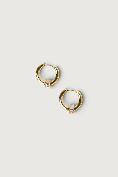 MINIMAL GEM HOOP EARRINGS
