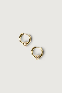 MINIMAL GEM HOOP EARRINGS
