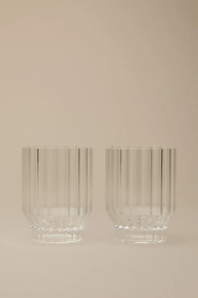 FLUTED TUMBLER GLASSES, SET OF 2