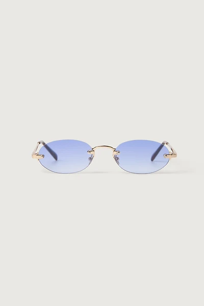OVAL FRAMELESS SUNGLASSES