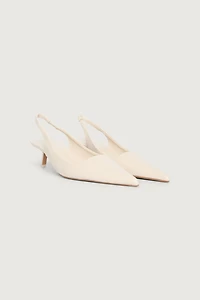 POINTED TOE SLING BACK KITTEN HEEL