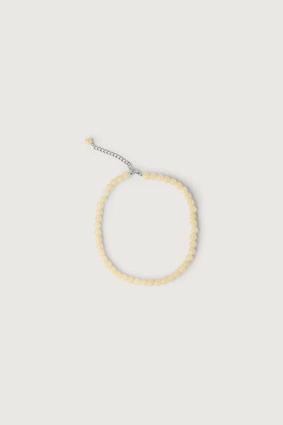YELLOW STONE BEAD NECKLACE