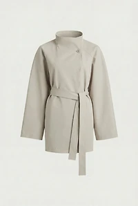 BELTED FUNNEL NECK JACKET