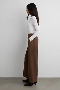 CROPPED HALF ELASTIC WAIST PANT