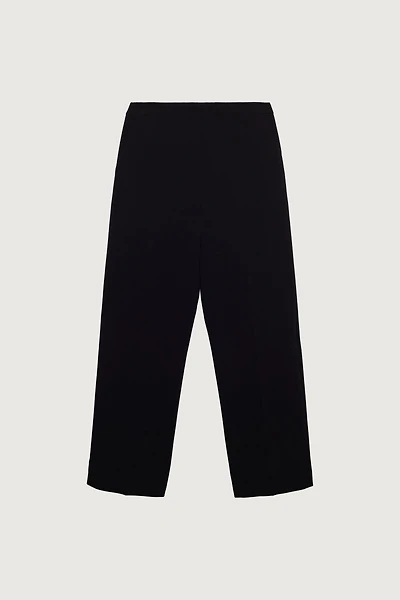 HIGH-RISE STRAIGHT LEG TROUSER WITH HALF ELASTIC WAIST