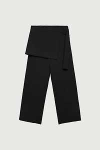 SKIRT-OVERLAY SUITING TROUSER