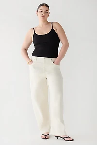 REGULAR LENGTH TWILL BARREL LEG PANT