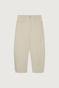 CROPPED LENGTH TWILL BARREL LEG PANT